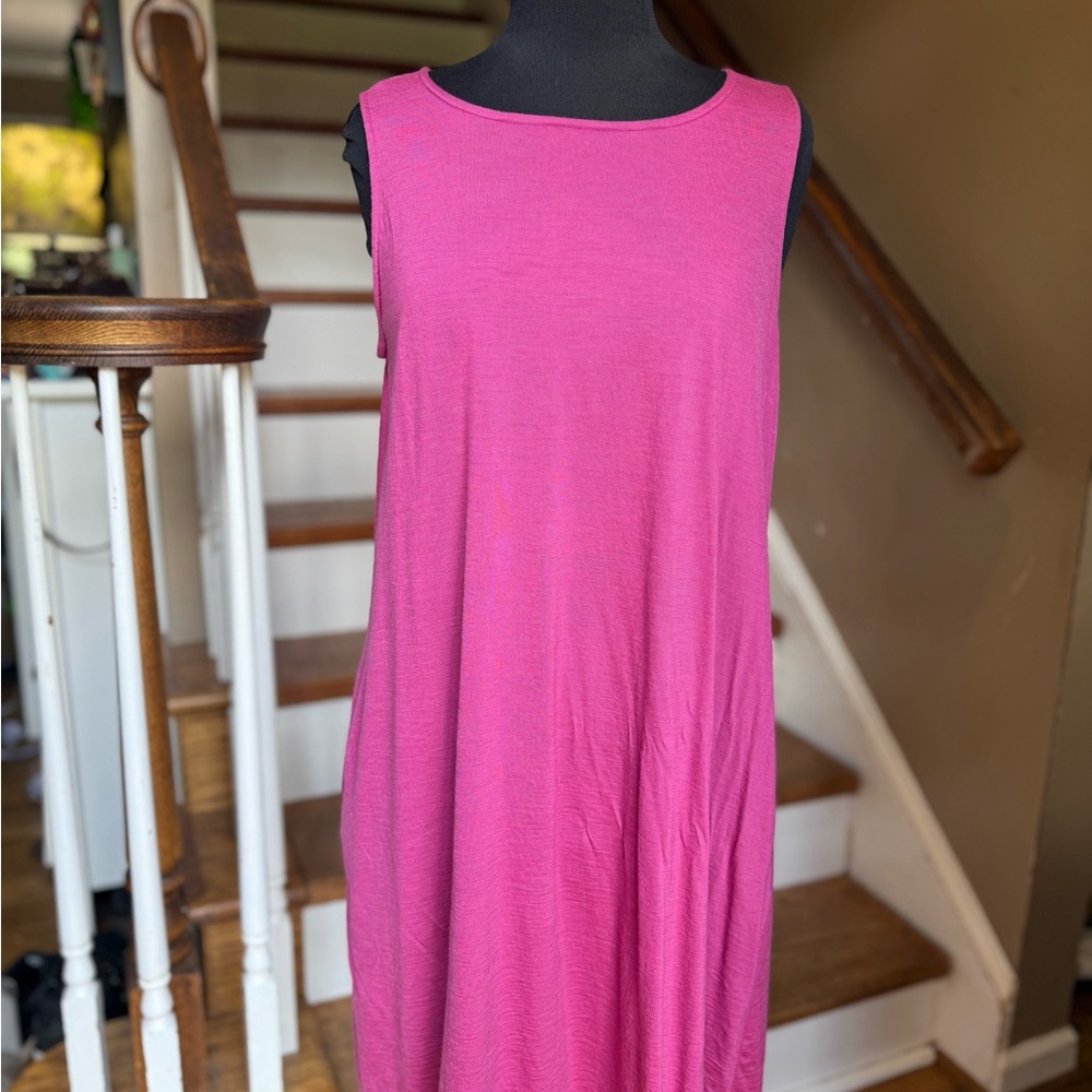 Wool& Wooland Berry Pink Camellia swing dress POCKETS!